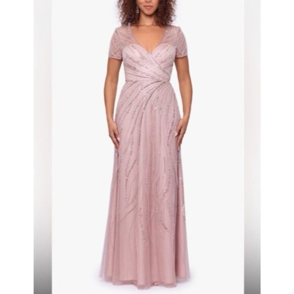 Xscape Blush 12 Blush Sequin Mother o Bride Formal Wedding Party Cruise NEW $379 - Picture 1 of 16